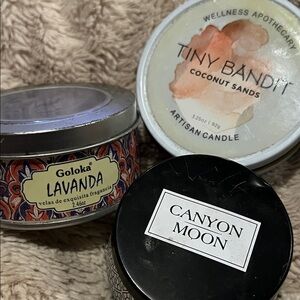 Set of 3 artisan candles - brand new